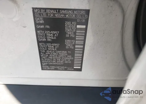 2019 Nissan Rogue Sv z USA, uszkodzony, nr VIN KNMAT2MV1KP511577